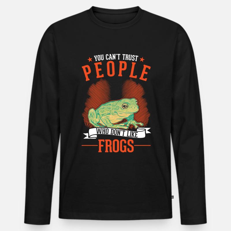 Frosch Geschenk Laubfrosch - Männer Premium Bio Langarmshirt - Schwarz