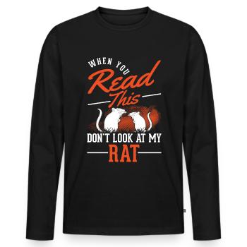 Rat Cadeau Maison Rat Propriétaire - T-shirt manches longues Premium bio Homme - noir - Devant - Nico (187cm)