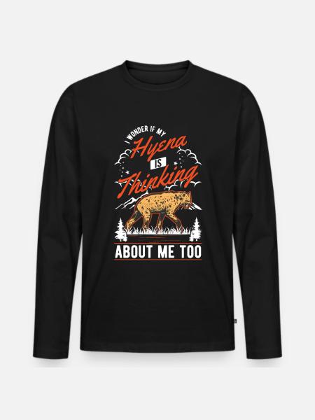 Hyäne Geschenk Erdwolf Hyena - Männer Premium Bio Langarmshirt - Schwarz