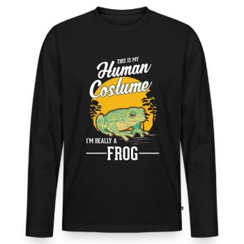 Frog Halloween Tree Frog - Men's Premium Organic Long Sleeve Shirt - black - Front - Nico (187cm)