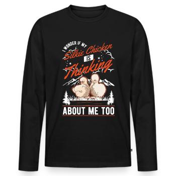 Silk Chicken Gift Silkie Chicken Silkie Chicken - Men's Premium Organic Long Sleeve Shirt - black - Front - Nico (187cm)