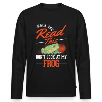 Grenouille cadeau Grenouille arboricole - T-shirt manches longues Premium bio Homme - noir - Devant - Nico (187cm)