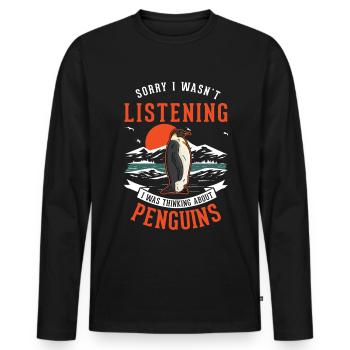 Pinguin Penguin Kaiserpinguin Gelbaugenpinguin - Männer Premium Bio Langarmshirt - Schwarz - Vorne - Nico (187cm)