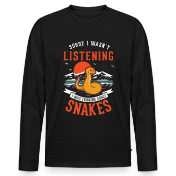Schlangen Besitzer Kornnatter Natter - Männer Premium Bio Langarmshirt - Schwarz - Vorne - Nico (187cm)