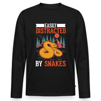 Snakes Owner Corn Snake Snake - Men's Premium Organic Long Sleeve Shirt - black - Front - Nico (187cm)