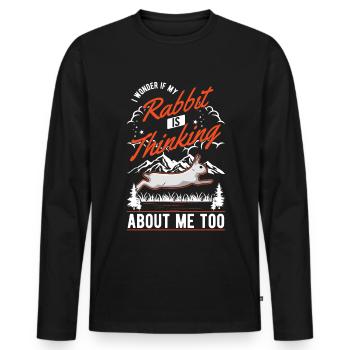 Lapin Lapin Lapin Lapin - T-shirt manches longues Premium bio Homme - noir - Devant - Nico (187cm)
