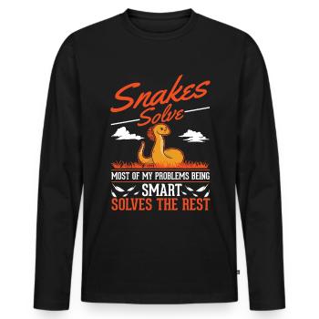 Snakes Owner Corn Snake Snake - Men's Premium Organic Long Sleeve Shirt - black - Front - Nico (187cm)