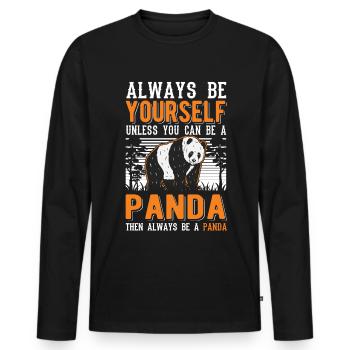 Soyez toujours vous-même Panda - T-shirt manches longues Premium bio Homme - noir - Devant - Nico (187cm)