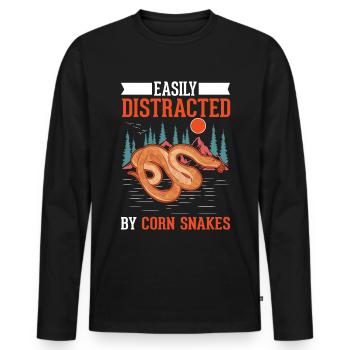 Facilement distrait par les serpents des blés Serpent des blés - T-shirt manches longues Premium bio Homme - noir - Devant - Nico (187cm)