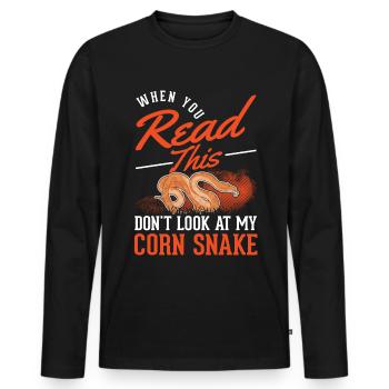 Serpent des blés cadeau Serpent des blés - T-shirt manches longues Premium bio Homme - noir - Devant - Nico (187cm)