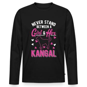 Kangal Girl Anatolian Shepherd Dog - Men's Premium Organic Long Sleeve Shirt - black - Front - Nico (187cm)