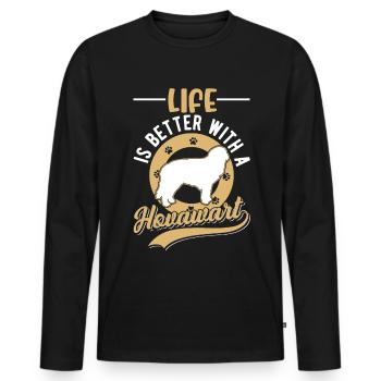 Life is better with Hovawarts - Men's Premium Organic Long Sleeve Shirt - black - Front - Nico (187cm)
