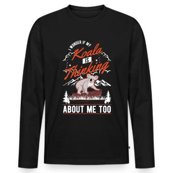Koala Lover Koala Bear - Men's Premium Organic Long Sleeve Shirt - black - Front - Nico (187cm)
