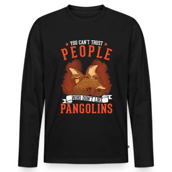 Pangolin cadeau Pangolin - T-shirt manches longues Premium bio Homme - noir - Devant - Nico (187cm)