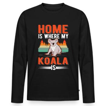 Zuhause ist wo mein Koala ist - Männer Premium Bio Langarmshirt - Schwarz - Vorne - Nico (187cm)