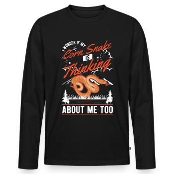 Serpent des blés cadeau Serpent des blés - T-shirt manches longues Premium bio Homme - noir - Devant - Nico (187cm)