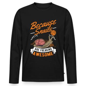 Escargot cadeau vignoble escargot - T-shirt manches longues Premium bio Homme - noir - Devant - Nico (187cm)