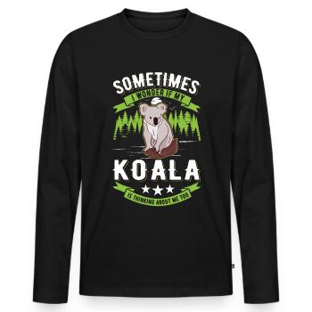 Koala Lover Koala Bear - Men's Premium Organic Long Sleeve Shirt - black - Front - Nico (187cm)