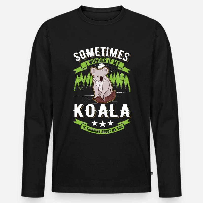 Koala Liebhaber Koalabär - Männer Premium Bio Langarmshirt - Schwarz