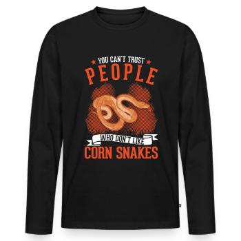 Serpent des blés cadeau Serpent des blés - T-shirt manches longues Premium bio Homme - noir - Devant - Nico (187cm)
