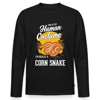 Kornnatter Kostüm Halloween Natter - Männer Premium Bio Langarmshirt - Schwarz - Vorne - Nico (187cm)