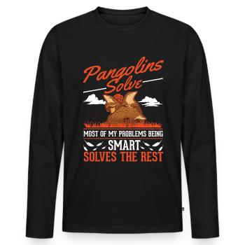 Pangolin cadeau Pangolin - T-shirt manches longues Premium bio Homme - noir - Devant - Nico (187cm)