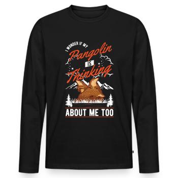 Pangolin cadeau Pangolin - T-shirt manches longues Premium bio Homme - noir - Devant - Nico (187cm)