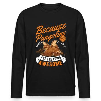 Pangolin Gift Pangolin - Men's Premium Organic Long Sleeve Shirt - black - Front - Nico (187cm)