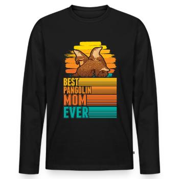 Best Pangolin Mom Ever Pangolin Mama - Men's Premium Organic Long Sleeve Shirt - black - Front - Nico (187cm)