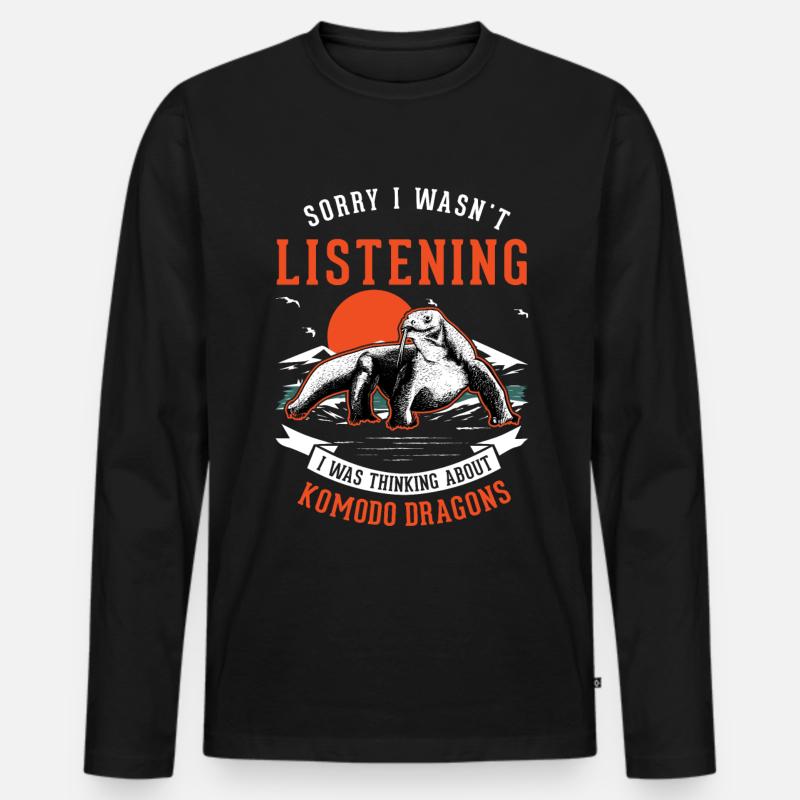 Komodowaran Waran Komododrache - Männer Premium Bio Langarmshirt - Schwarz