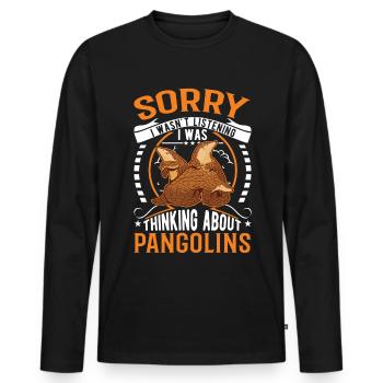 Pangolin cadeau Pangolin - T-shirt manches longues Premium bio Homme - noir - Devant - Nico (187cm)
