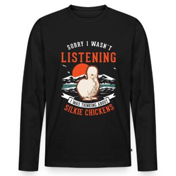 Silk Chicken Gift Silkie Chicken Silkie Chicken - Men's Premium Organic Long Sleeve Shirt - black - Front - Nico (187cm)
