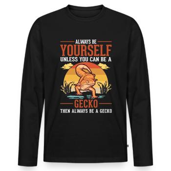 Soyez toujours vous-même à moins que vous ne puissiez être un gecko - T-shirt manches longues Premium bio Homme - noir - Devant - Nico (187cm)