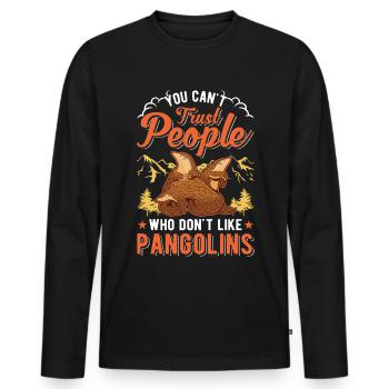 Pangolin cadeau Pangolin - T-shirt manches longues Premium bio Homme - noir - Devant - Nico (187cm)