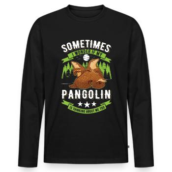 Pangolin cadeau Pangolin - T-shirt manches longues Premium bio Homme - noir - Devant - Nico (187cm)