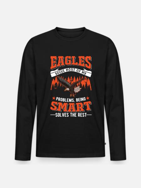 Golden Eagle Eagle Avl Falkner Eagle - Premium økologisk langærmet T-shirt til mænd - sort