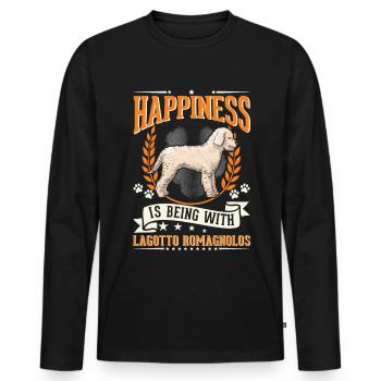 Chien d’Eau Lagotto Romagnolo Lucky - T-shirt manches longues Premium bio Homme - noir - Devant - Nico (187cm)