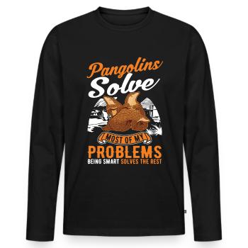 Pangolin cadeau Pangolin - T-shirt manches longues Premium bio Homme - noir - Devant - Nico (187cm)