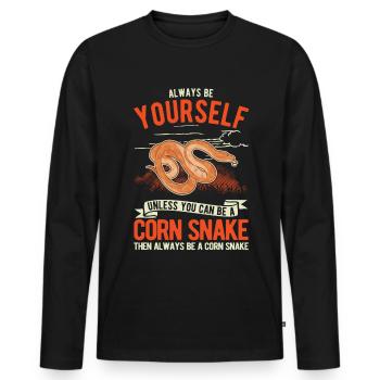 Serpent des blés cadeau Serpent des blés - T-shirt manches longues Premium bio Homme - noir - Devant - Nico (187cm)