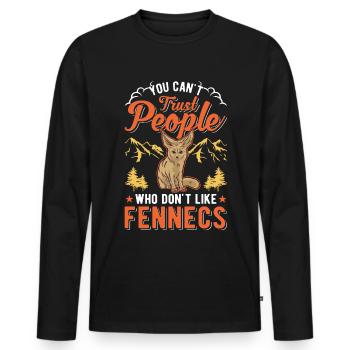 Fennek Geschenk Wüstenfuchs Fennec - Männer Premium Bio Langarmshirt - Schwarz - Vorne - Nico (187cm)