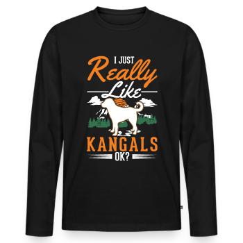 Cadeau chien Kangal - T-shirt manches longues Premium bio Homme - noir - Devant - Nico (187cm)