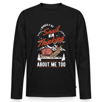 Snail Gift Vineyard Snail - Men's Premium Organic Long Sleeve Shirt - black - Front - Nico (187cm)