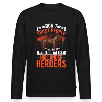 Hollandse Herder Hollandse Herderdshond - Men's Premium Organic Long Sleeve Shirt - black - Front - Nico (187cm)