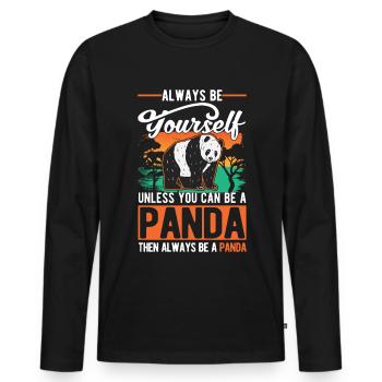 Soyez toujours vous-même Panda - T-shirt manches longues Premium bio Homme - noir - Devant - Nico (187cm)