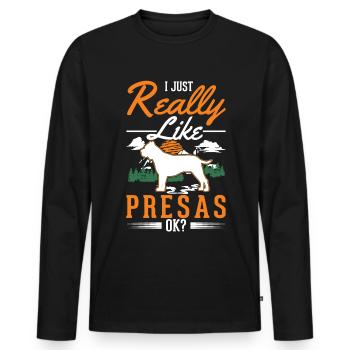 Presa Canario Gift Dogo Canario - Men's Premium Organic Long Sleeve Shirt - black - Front - Nico (187cm)