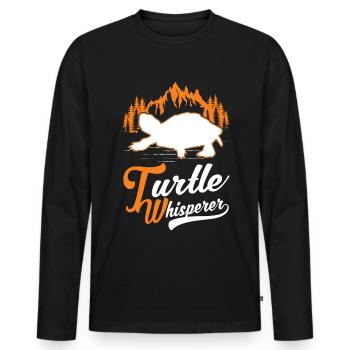 Turtle Whisper Nature Forest Mountains - Men's Premium Organic Long Sleeve Shirt - black - Front - Nico (187cm)