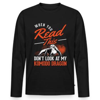 Komodowaran Waran Komododrache - Männer Premium Bio Langarmshirt - Schwarz - Vorne - Nico (187cm)