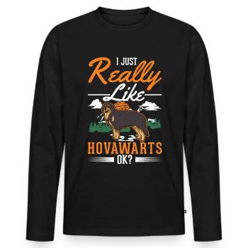 I just like Hovawarts - Men's Premium Organic Long Sleeve Shirt - black - Front - Nico (187cm)