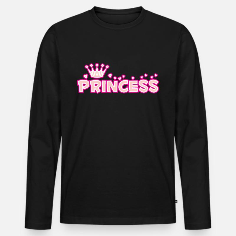 Princess - Männer Premium Bio Langarmshirt - Schwarz