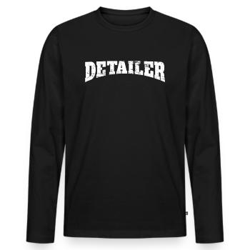 DETAILER | DETAILING - Männer Premium Bio Langarmshirt - Schwarz - Vorne - Nico (187cm)